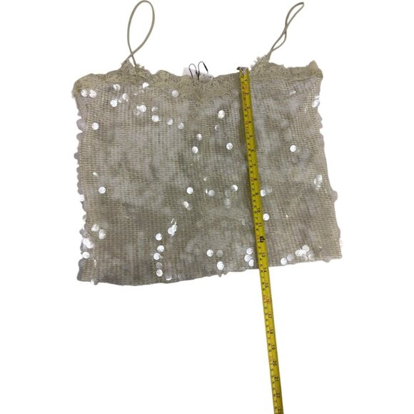 Zara Womens Sequin Camisole Cami Top Camisole Size L Clear 4813/834 NWT - Picture 10 of 12